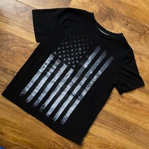 Black and White American Flag Tee